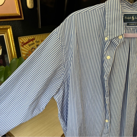 Ralph Lauren Blue and White Striped Shirt - Picture 4 of 6